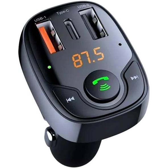 FM трансмиттер PROOVE Power PD-01 2USB+Type-C (44885black) Материал  пластик