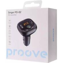 FM трансмиттер PROOVE Singer PD-02 2USB+Type-C (44886black)