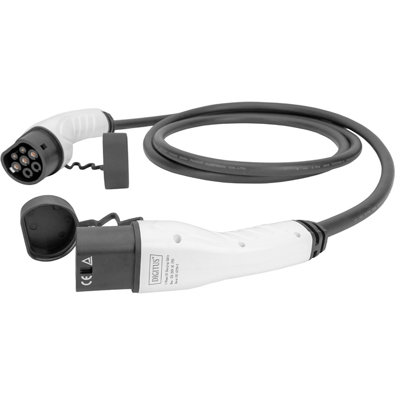Зарядний пристрій для електромобілів DIGITUS EV Single Phase 240V 32A 10 м Type 2 to Type 2 Standard (DK-1P32-100) Додатково потужність - 7.4 кВт, кількість фаз - 1, конектор (зарядна станція) - Type 2, конектор (електромобіль) -Type 2