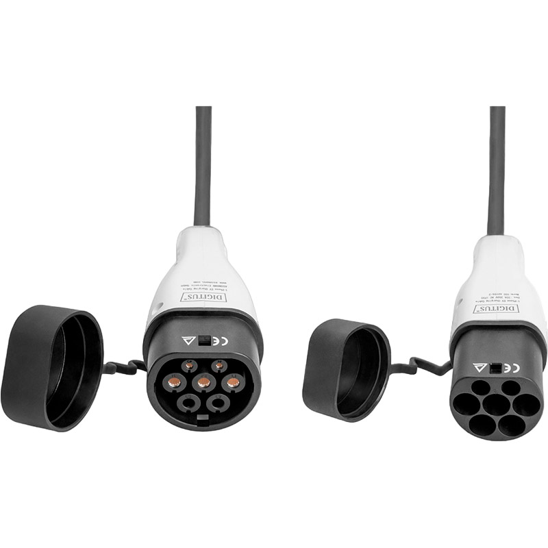 Зарядний пристрій для електромобілів DIGITUS EV Three Phase 415V 32A 10 м Type 2 to Type 2 Standard (DK-3P32-100) Додатково потужність - 22 кВт, кількість фаз - 3, конектор (зарядна станція) - Type 2, конектор (електромобіль) -Type 2