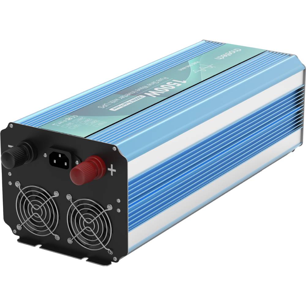 Автомобільний інвертор CHOETECH ДБЖ 12\220V 1500Вт (INV-C1500WUPS-EU) Додатково Підключення вихідне: 2 розетки; чиста синусоїда