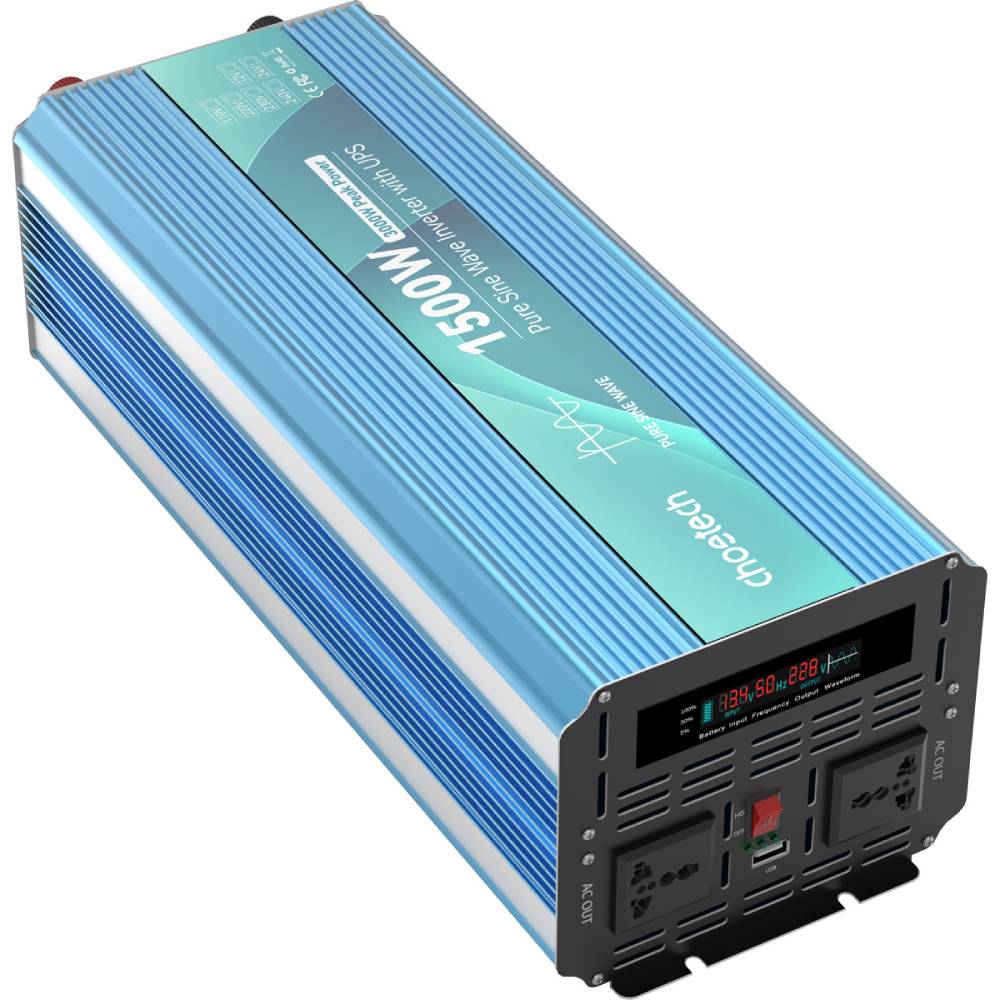 Автомобільний інвертор CHOETECH ДБЖ 12\220V 1500Вт (INV-C1500WUPS-EU) Вихідна напруга 220