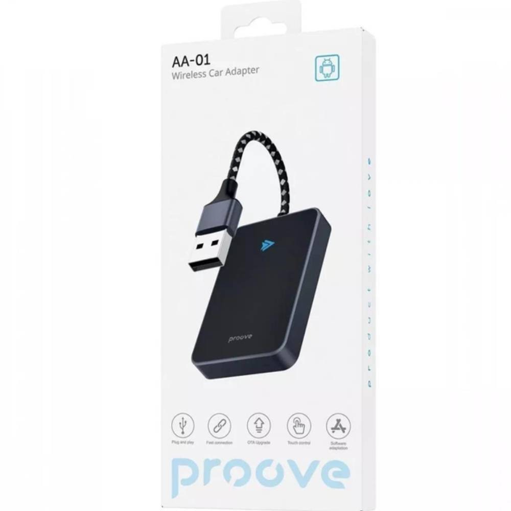 Адаптер PROOVE AA-01 Wireless CarPlay Android Auto (55551black) Матеріал метал