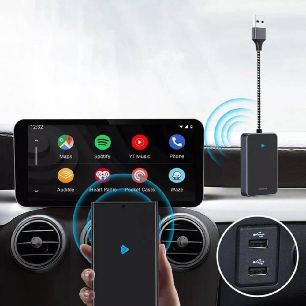 Адаптер PROOVE AA-01 Wireless CarPlay Android Auto (55551black) Сумісніть універсальні