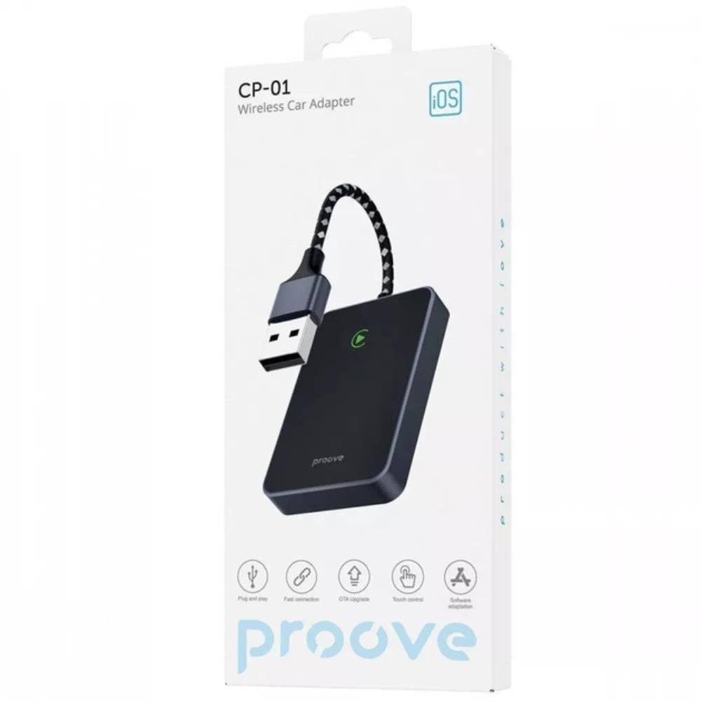 Адаптер PROOVE СP-01 Wireless Car Adapter Carplay IOS (55552black) Материал  металл