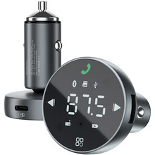 FM трансмітер PROOVE FM Launcher Sound Sync 30W PD+QC3.0 Type-C+USB Gray (50880)