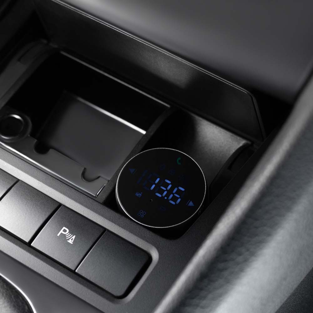 FM трансмітер PROOVE FM Launcher Sound Sync 30W PD+QC3.0 Type-C+USB Gray (50880) Підтримувані карти пам'яті Micro-SD