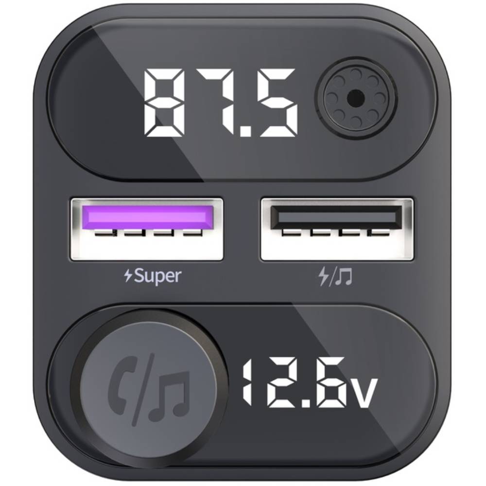 FM-трансмиттер INSPIRE C37 MP3 2xUSB 12-24V Black (FM-C37) Дополнительные характеристики Bluetooth 5.3, Поддерживаемые форматы: MP3/WAV, Подсветка, Быстрая зарядка, Диапазон частот – 87.5 – 108.0 MHz, Расстояние передачи: 5-10 м