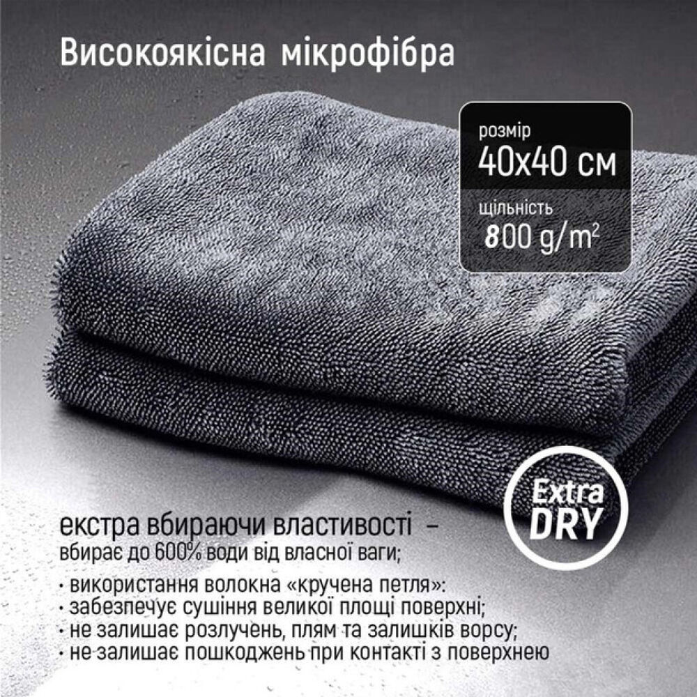 Изображение Автополотенце XOKO Extra Dry 800 gsm 40 х 40 см Серый (XK-MF-800)