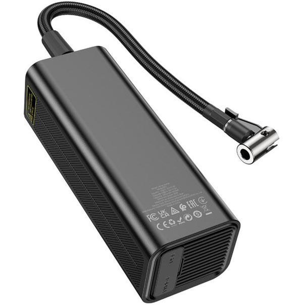 Портативный компрессор HOCO ZP7 5000mAh Black (6942007614511) Входное напряжение 12