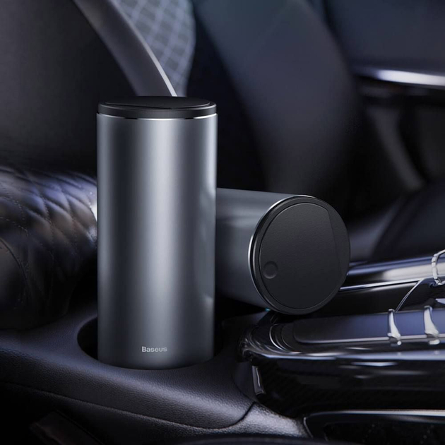 Внешний вид Автомобильный контейнер для мусора BASEUS Gentleman Style Dark Gray (CRLJT-0G)