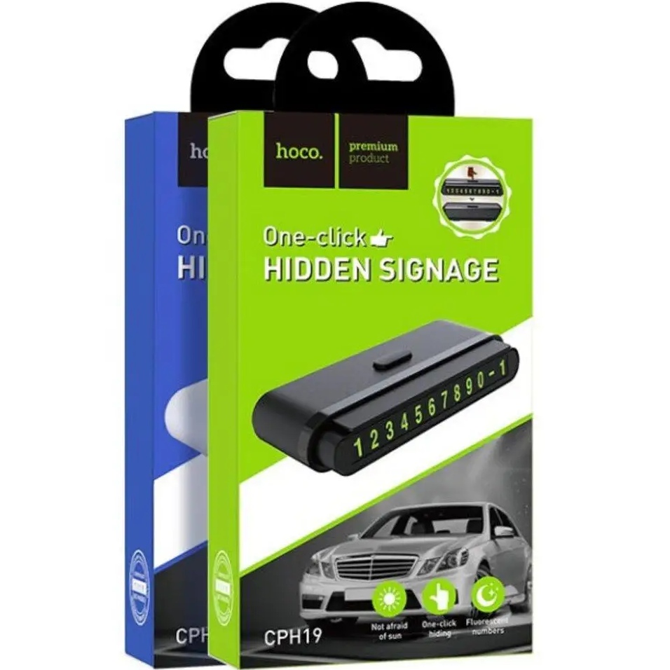 Паркувальна карта HOCO CPH19 One-click hidden signage (6931474706508) Додатковi характеристики розміри: 120 х 47 х 24 мм; інформацію можна приховати одним клацанням;