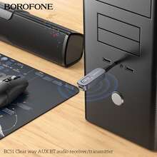 Bluetooth-ресивер BOROFONE BC51 Clear way AUX BT Audio Receiver/Transmitter Metal Grey (6941991117305)