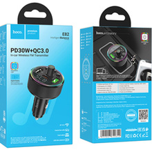 FM-трансмиттер HOCO E82 Guerrero PD30W+QC3.0 BT FM Black (6942007620642)