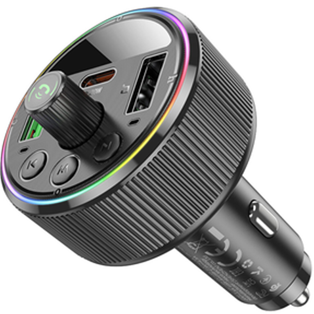 Фото 4 FM-трансмиттер HOCO E82 Guerrero PD30W+QC3.0 BT FM Black (6942007620642)