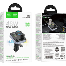 FM-трансмітер HOCO E86 Alegria 48W dual port PD30W+QC3.0 BT FM Black (6942007646956)