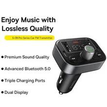 FM-трансмітер BASEUS S-09 Pro Black (C10762200113-00)