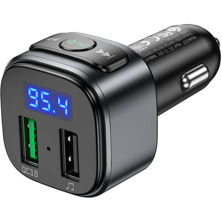FM-трансмітер HOCO E67 Black (6931474762122) Сумісніть універсальні