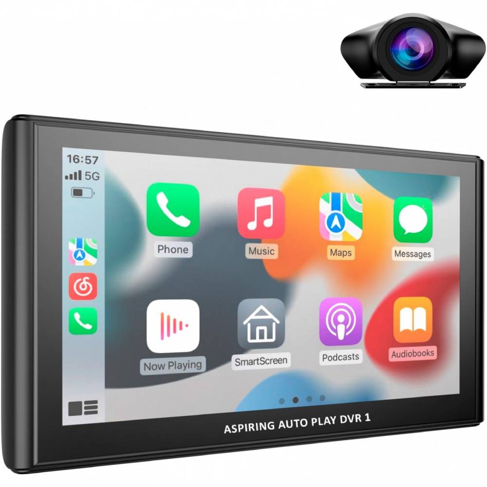 Автомобильный монитор ASPIRING Auto Play DVR 1 (DVR-S801) Дополнительно Комплектация: Автомобильный экран, камера заднего вида, крепление, кабель питания, инструкция, гарантийный талон; Крепеж: Магнитный крепеж для лобового стекла на присоске;