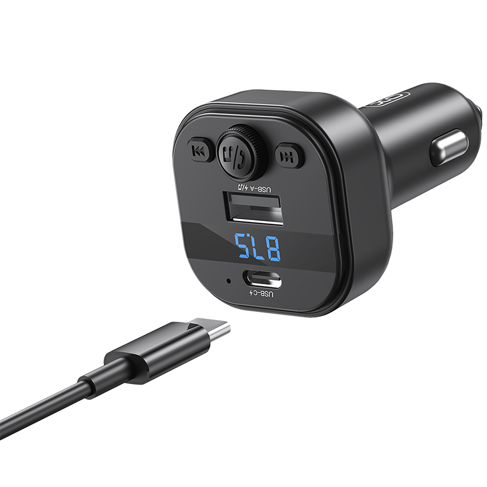 FM трансмиттер XO (BCC18 black) Дополнительно Версия Bluetooth: v5.3; Поддержка форматов: MP3/WAV; Вход: гнездо прикуривателя 12-24 В; Чувствительность микрофона: 60 дБ; USB-C порт:5V/3A; USB-A порт:5V/1A   