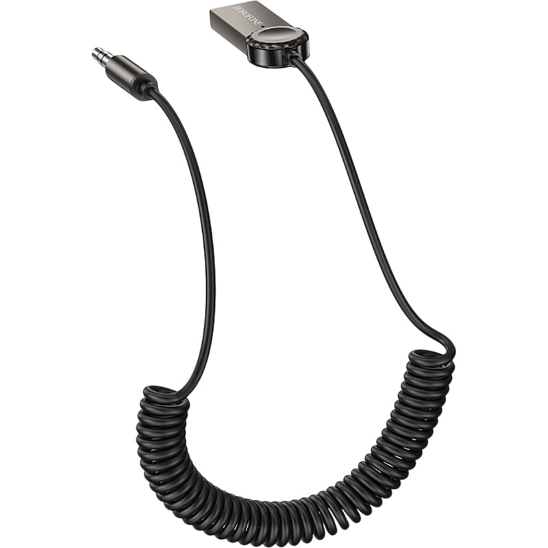 Фото 3 Bluetooth-ресивер BOROFONE BC56 Peaceful car AUX BT receiver with cable Metal Gray (6941991113031)