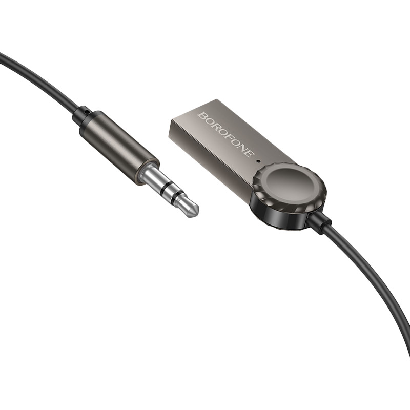 Bluetooth-ресивер BOROFONE BC56 Peaceful car AUX BT receiver with cable Metal Gray (6941991113031) Дополнительные характеристики Длина кабеля: 1 м