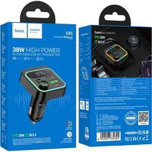 FM-трансмиттер HOCO E85 Tiger PD20W+QC3.0 car BT FM transmitter Black (6942007634304)