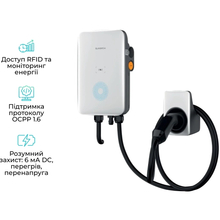 Зарядная станция для электромобиля SUNGROW Type2 7kW 32A 1-Ph (AC007E-01)