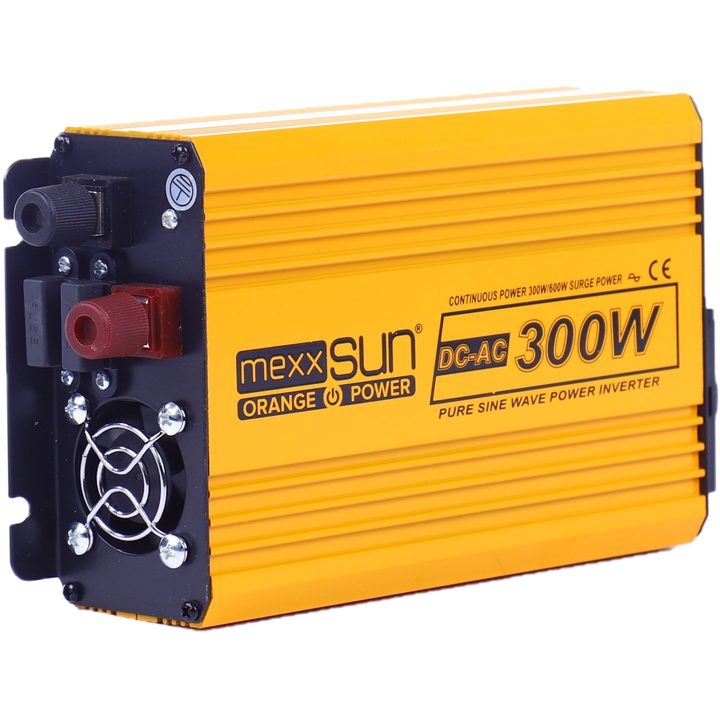 Инвертор напряжения MEXXSUN MXSPSW-300-12S Дополнительно комплектация: инвертор, комплект проводов для подключения к аккумулятору, инструкция, упаковка