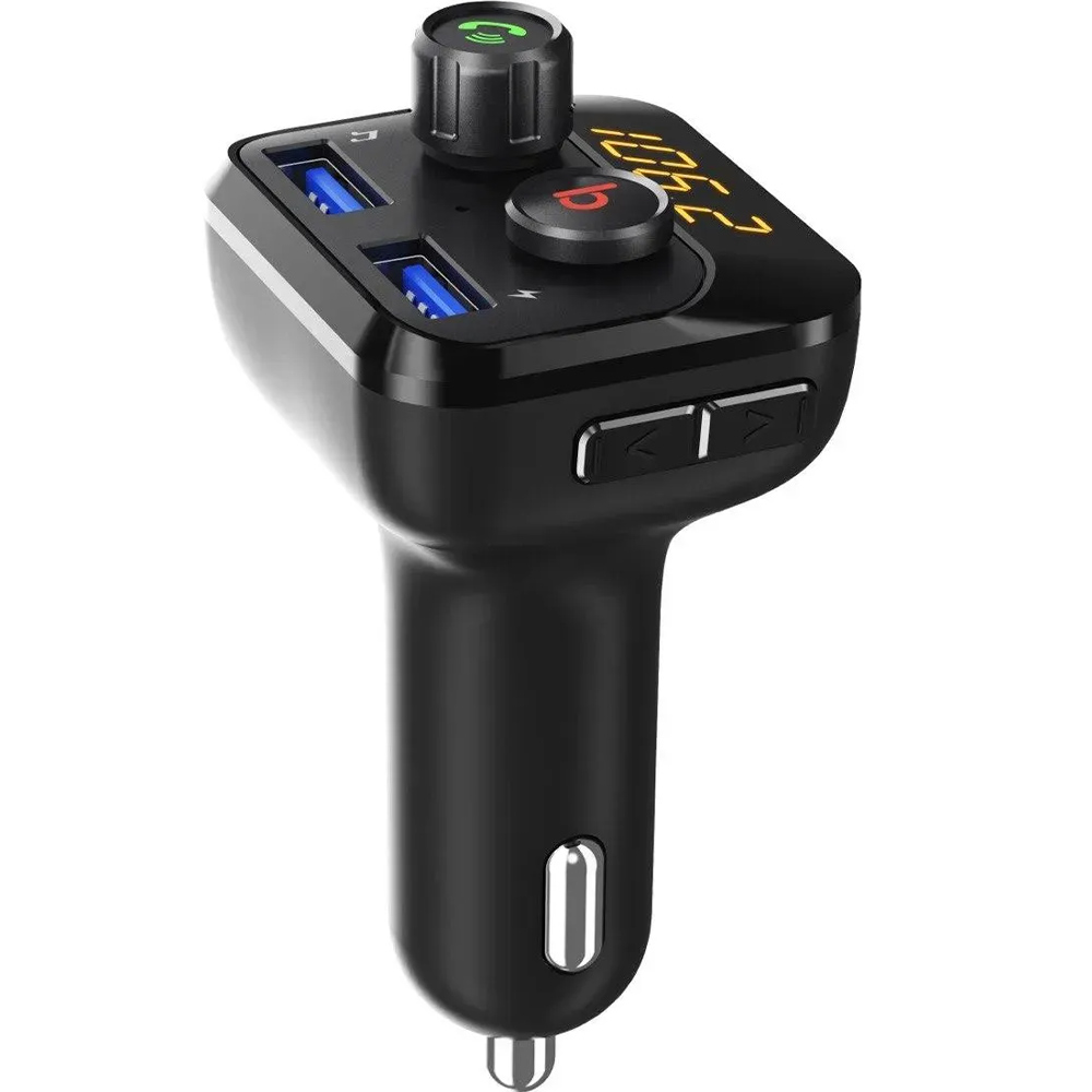 FM-трансмітер GRAND-X MegaBass, Bluetooth V5.0 Hands Free MicroSD 2USB 1A+2,4A (98GRX) Матеріал пластик