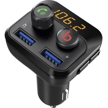 FM-трансмітер GRAND-X MegaBass, Bluetooth V5.0 Hands Free MicroSD 2USB 1A+2,4A (98GRX)