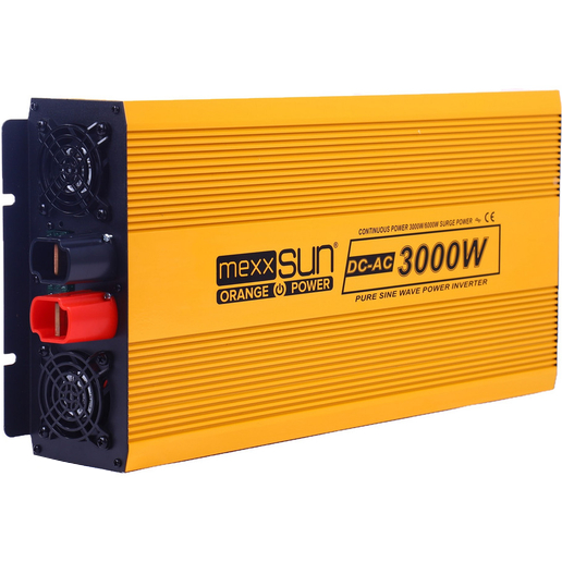 Інвертор напруги MEXXSUN 12V/220V 3000W (MXSPSW-3000-12S) Додатково з правильною синусоїдою, 2 Shuko, клемні дроти