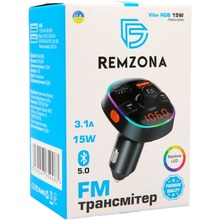 FM трансмиттер REMZONA Vibe RGB 15W (FMAA-02BK)