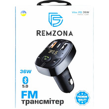 FM-трансмиттер REMZONA Vibe PD 36W FMAAC-02BK (6902856190628)