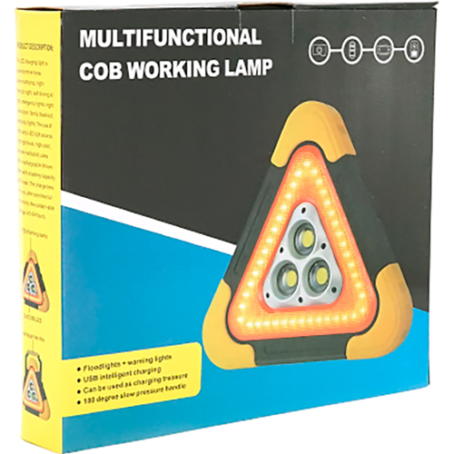 Аварийный знак SUITU ST-1101L-B Дополнительные характеристики Система освещения: 42 LEDs и 3 COB модуля; Питание: 3 х AA батарейки; 5 режимов работы; Размер: 27 х 27 х 27 см; Вес: 490 г