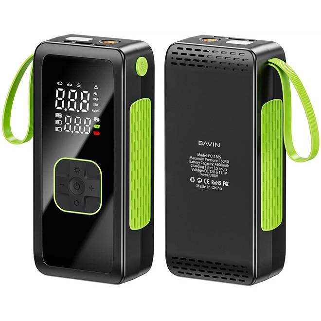 Автокомпрессор аккумуляторный BAVIN PC1158S 90W 150PSI 4500 mAh Black (Z-PC1158S BK)