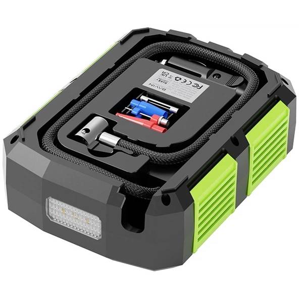 Автокомпрессор BAVIN PC1159S 120W 150PSI Black (Z-PC1159S BK) Дополнительно LED-фонарь; Комплектация: Автокомпрессор, Набор насадок, DC-кабель питания, Гибкий шланг; Размеры 146.5 х 196 х 65 мм; Вес 0.74 кг;