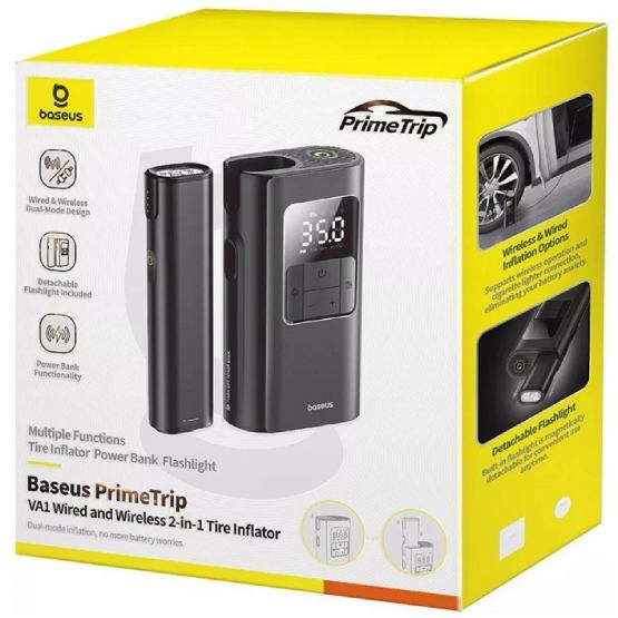 Заказать Автокомпрессор BASEUS PrimeTrip VA1 Wired and Wireless 2-in-1 Tire Inflator Cosmic Black (C11169001121-00)