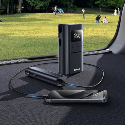 Внешний вид Автокомпрессор BASEUS PrimeTrip VA1 Wired and Wireless 2-in-1 Tire Inflator Cosmic Black (C11169001121-00)