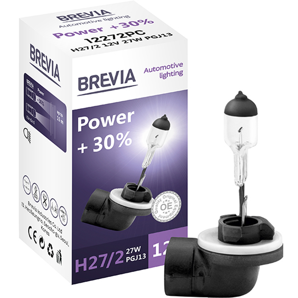 Лампа BREVIA H27/2 12V 27W PGJ13 Power +30% CP (12272PC) Сумісніть універсальні