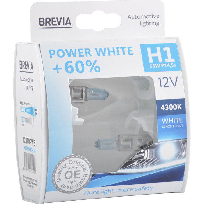 Лампа BREVIA H1 12V 55W P14,5s Power White +60% 4300K S2 (12010PWS)