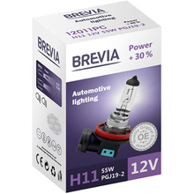 Лампа BREVIA H11 12V 55W PGJ19-2 Power +30% СР (12011PC)