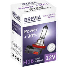 Лампа BREVIA H16 12V 19W PGJ19t-3 Power +30% СР (12016PC)