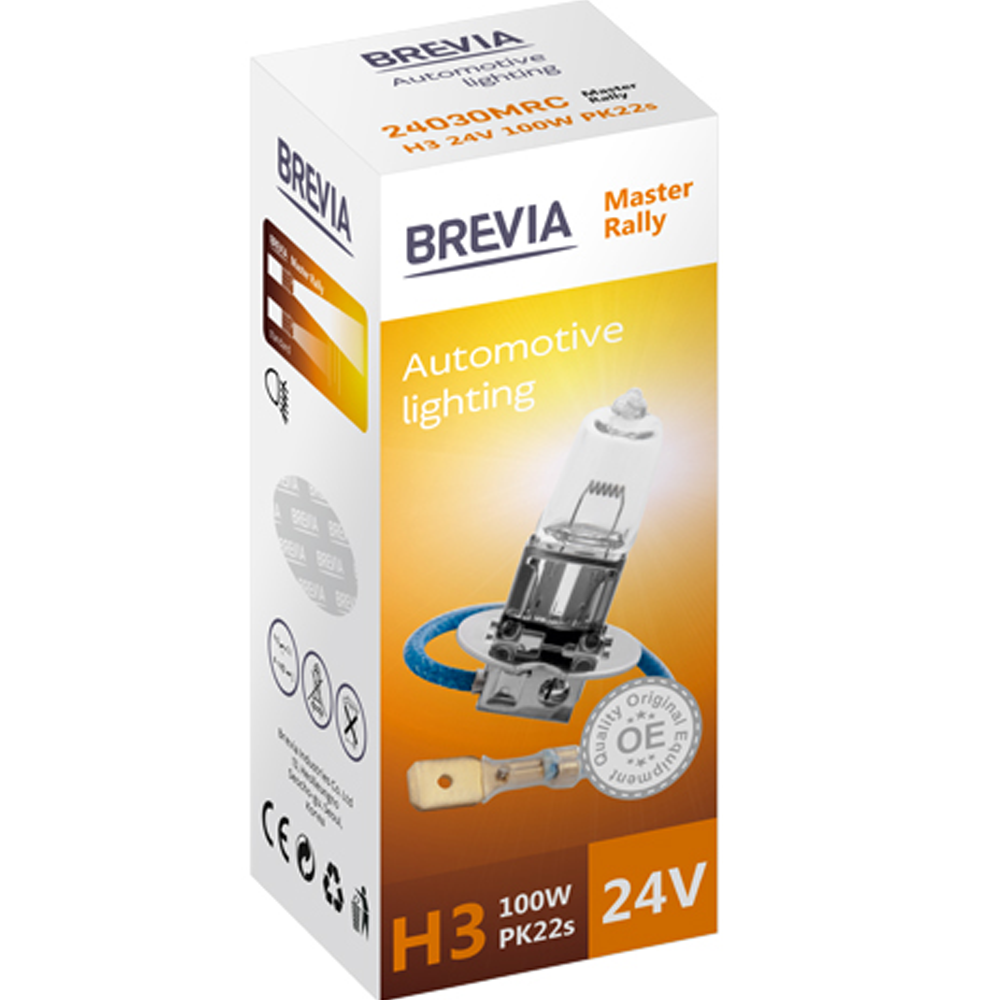 Лампа BREVIA H3 24V 100W Master Rally (24030MRC) Сумісніть універсальні