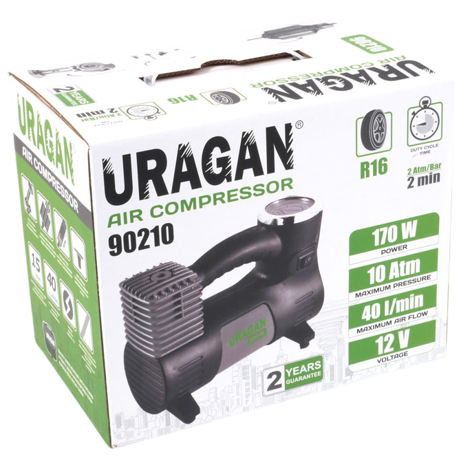 Внешний вид Компрессор автомобильный URAGAN (90210)