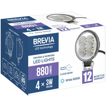 Фара світлодіодна BREVIA 10-30V 12W 4 x 3W 880 Lm EPISTAR FLOOD 1 шт (10601RFX1)