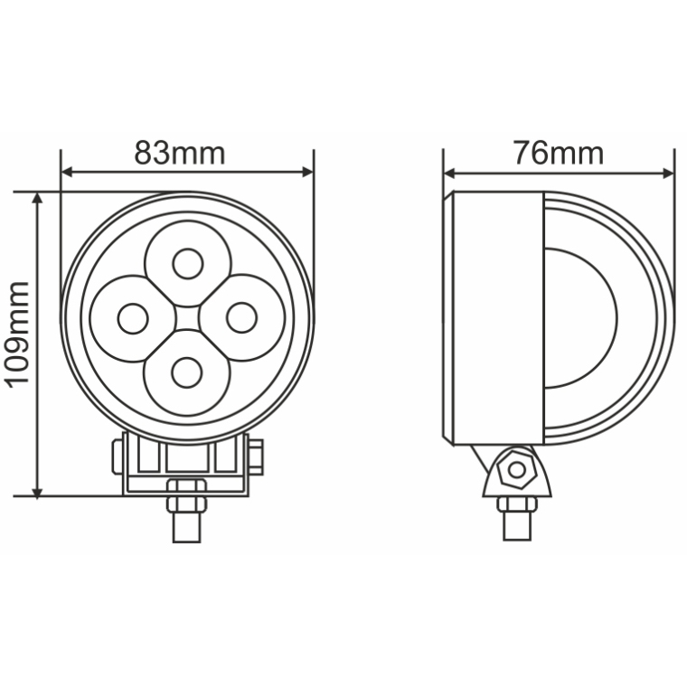 Фото 4 Фара світлодіодна BREVIA 10-30V 12W 4 x 3W 880 Lm EPISTAR FLOOD 1 шт (10601RFX1)