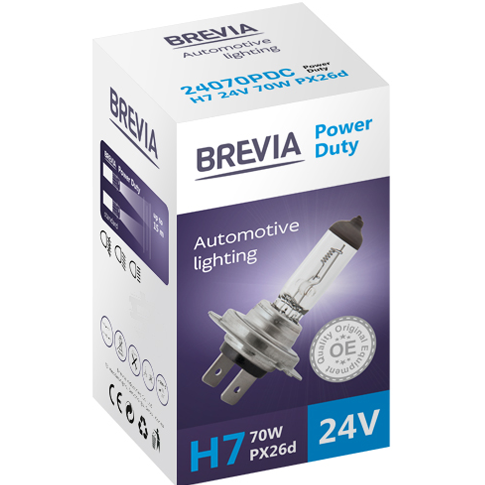 Лампа BREVIA H7 24V 70W PX24d  Power Duty CP (24070PDC)