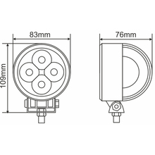 Фара светодиодная BREVIA 10-30V 12W 4 x 3W 880Lm EPISTAR SPOT 1 шт (10601RSX1)