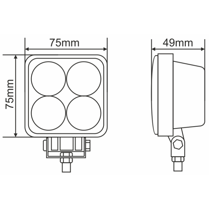 Зовнішній вигляд Фара світлодіодна BREVIA 10-30V 12W 4 x 3W 880 Lm ERISTAR 4D SPOT 1 шт (10602QLX1)